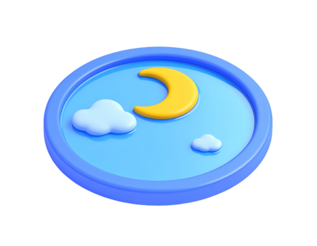 3D Night Sky Icon Illustration