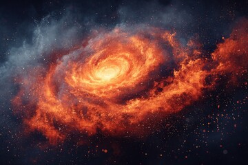 Obraz premium Fiery spiral galaxy in deep space (1)