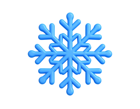 3D Blue Snowflake Illustration