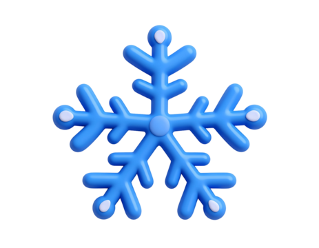 3D Blue Snowflake Illustration