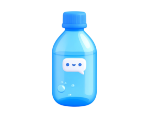 Cute 3D Water Bottle Illustration
