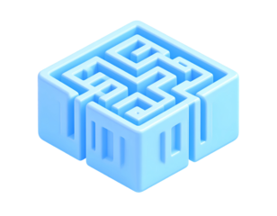 3D Maze Puzzle Light Blue