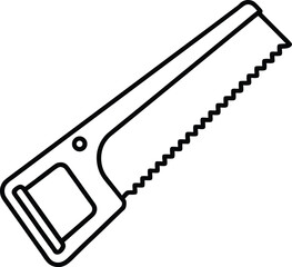 Professional Handsaw Tool Outline Icon.