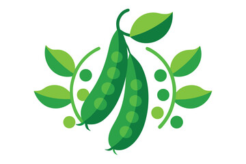 green peas isolated on white background