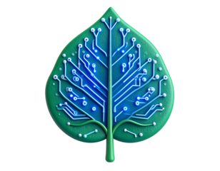 3D Leaf Circuit Illustration