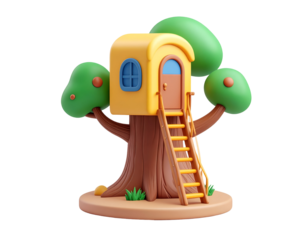Cartoon Treehouse 3D Render