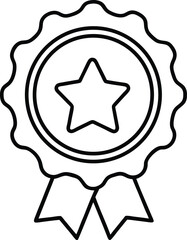 Realistic Outline Award Medal Icon.