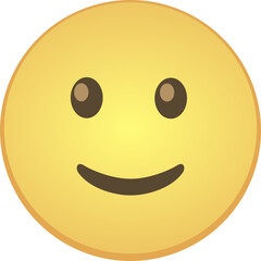 Slightly Smiling Face Emoji in Yellow and Brown traditional Color - SVG, Vector Emoticon Graphic