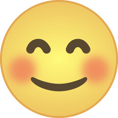 Smiling Face with Smiling Eyes Emoji Icon - Happy Blushing Red and Yellow Emoticon Vector SVG Graphic
