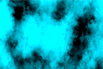 Abstract glowing cyan smoke texture on a dark black background. Atmospheric and mysterious effect. Vibrant turquoise tones resemble mist, fog, or ethereal fire, producing a surreal and futuristic 