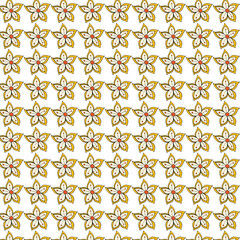 Hand-Drawn Floral Grid Pattern