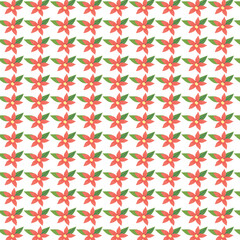 Red and Green Blooms Seamless Design