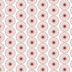 Red-Brown Flower Outline Pattern