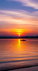 Obraz premium Sunrise over a calm lake