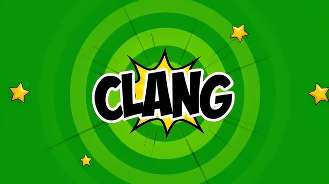 Comic book sound effect graphic design with loud text and star bursts