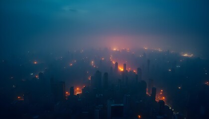 Urban Plastic Haze at Nightfall