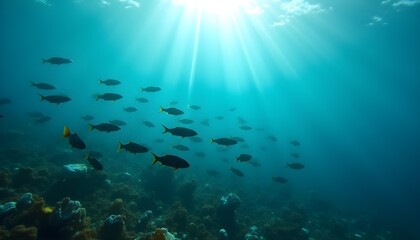 Naklejka premium The Ocean's Symphony Amid Plastic Waste