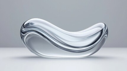 A glass bowl with a smooth, curved surface.