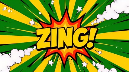 Energetic background with text onomatopoeia and expanding yellow burst