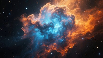 Fototapeta premium Vibrant Nebula in Space: A Cosmic Cloud of Gas and Dust