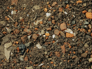 A textured surface of rocky ground