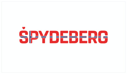 I love Spydeberg, Typographic design of I love Spydeberg on a white background, Flag typography of Spydeberg with heart, Vector design of I love Norway