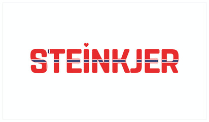 I love Steinkjer, Typographic design of I love Steinkjer on a white background, Flag typography of Steinkjer with heart, Vector design of I love Norway