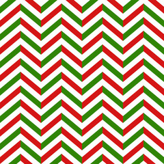 green red zigzag seamless vector pattern, christmas geometric background, new year template