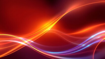 Naklejka premium Energy flow background, with orange and blue gradients, yellow and blue glowing pulses, fast light trails, sleek vector style