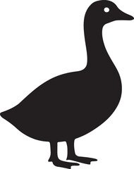 Goose silhouette (farm poultry), vector design ideal for bird, farm, livestock, agriculture, and rural themes.