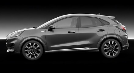 Fototapeta premium Gray SUV side profile