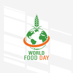 Flat Design World Food Day focuses on simplicity, elegance, and ease of recognition.