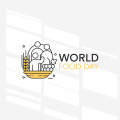 Flat Design World Food Day focuses on simplicity, elegance, and ease of recognition.
