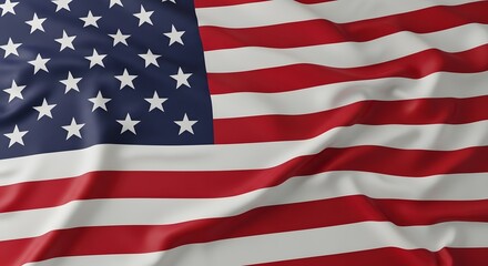Naklejka premium The american flag, a symbol of the united states of america, featuring stars and stripes, representing patriotism, freedom, and democracy