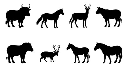 Wild Animal Silhouettes Seamless Pattern Design