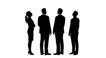 Business People Silhouette Looking Upward