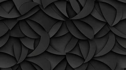 A repeating pattern of overlapping black shapes on a white background.
