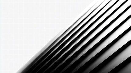 Fototapeta premium Striking black and white image featuring a diagonal pattern of lines and shadows.