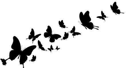 Flying Butterflies Silhouette Design Element