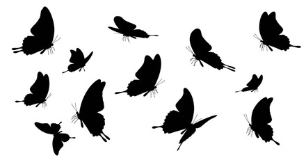 Flying Butterflies Silhouette Pattern Design