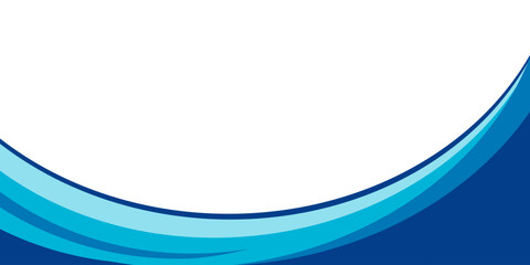Obraz premium Blue sea wavy decoration abstract vector background. Minimal curve wave water. Line art striped graphic template. Vector illustration. 