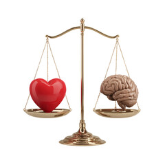 Balance of Emotion and Logic with Heart and Brain Concept