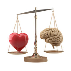 Balance of Emotion and Logic with Heart and Brain Concept