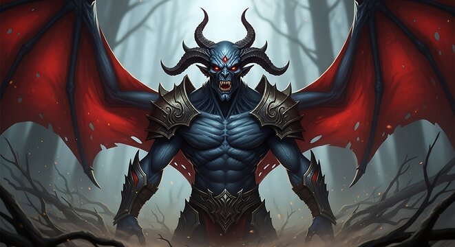 Powerful Demon Lord in a Forest. - Powered by Adobe