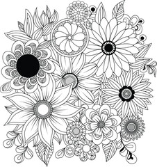 Abstract geometric shapes with vibrant color accents and text elements