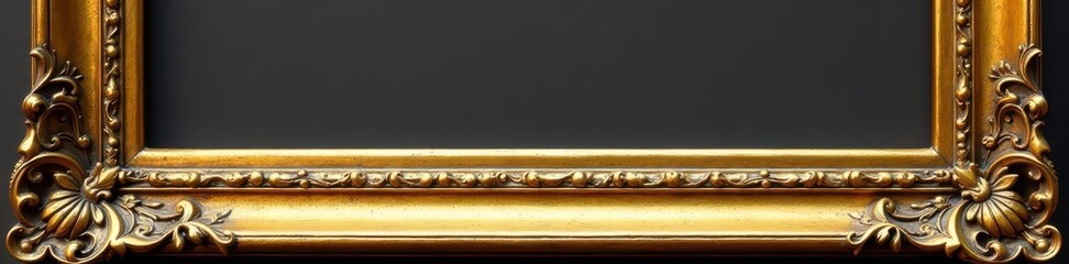 Elegant antique gold picture frame, aged patina , vintage, gallery
