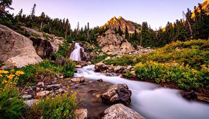 waterfall in the mountains