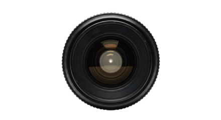 Photography lens on black. Studio equipment for creative digital media, advertising, and poster designs.