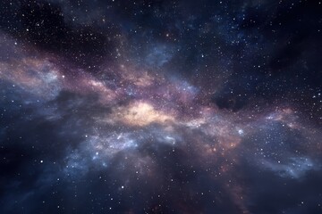 Obraz premium Stunning night sky filled with stars and nebula showcasing the vastness of the universe above a serene landscape on a clear night
