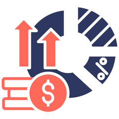Profit Margin glyph color icon